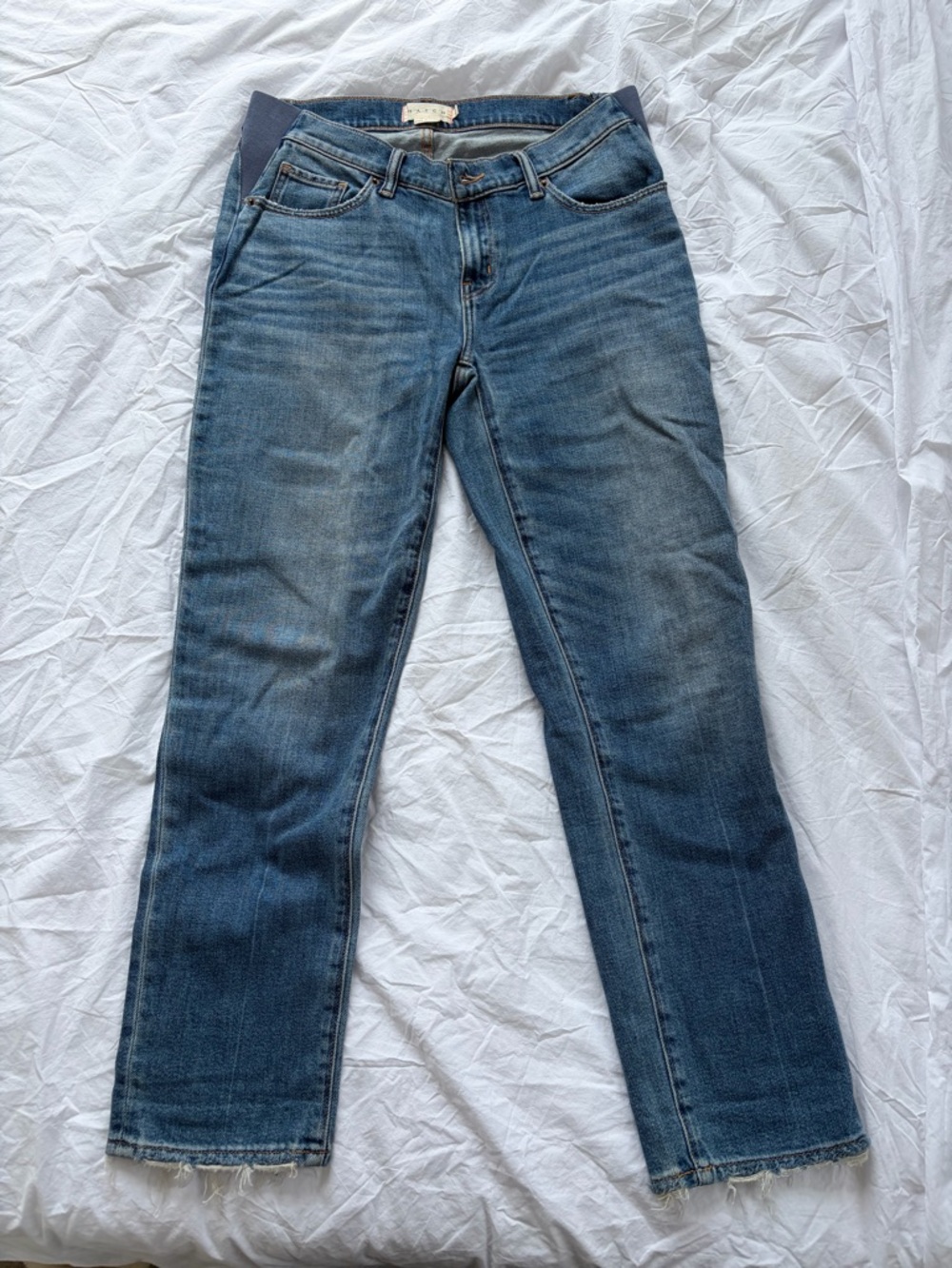Hatch Maternity Women's Boyfriend Jeans - Medium Blue Wash